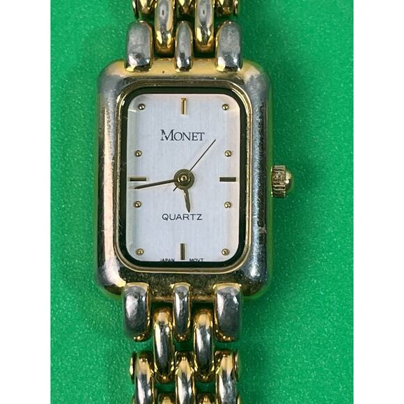 Monet Gold Tone Women’s Wrist Watch Japan Movement 6.5” Length - Picture 1 of 7